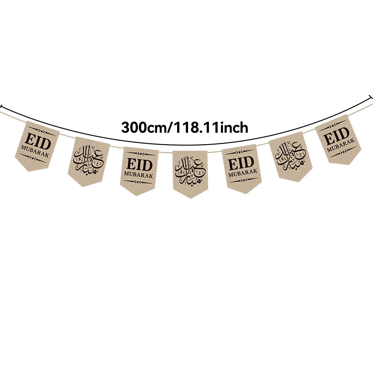 Eid Mubarak Banner with Sheep Ornaments, Islamic Wall Hanging Decor for Eid al-Fitr & Adha, Ramadan Kareem Home Party Decor Gift