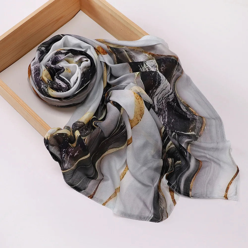 Premium Printed Rayon Modal Hijabs Cotton Hijab Scarf for Women Wraps and Shawls Musulman Headband Islamic Ramadan Turban