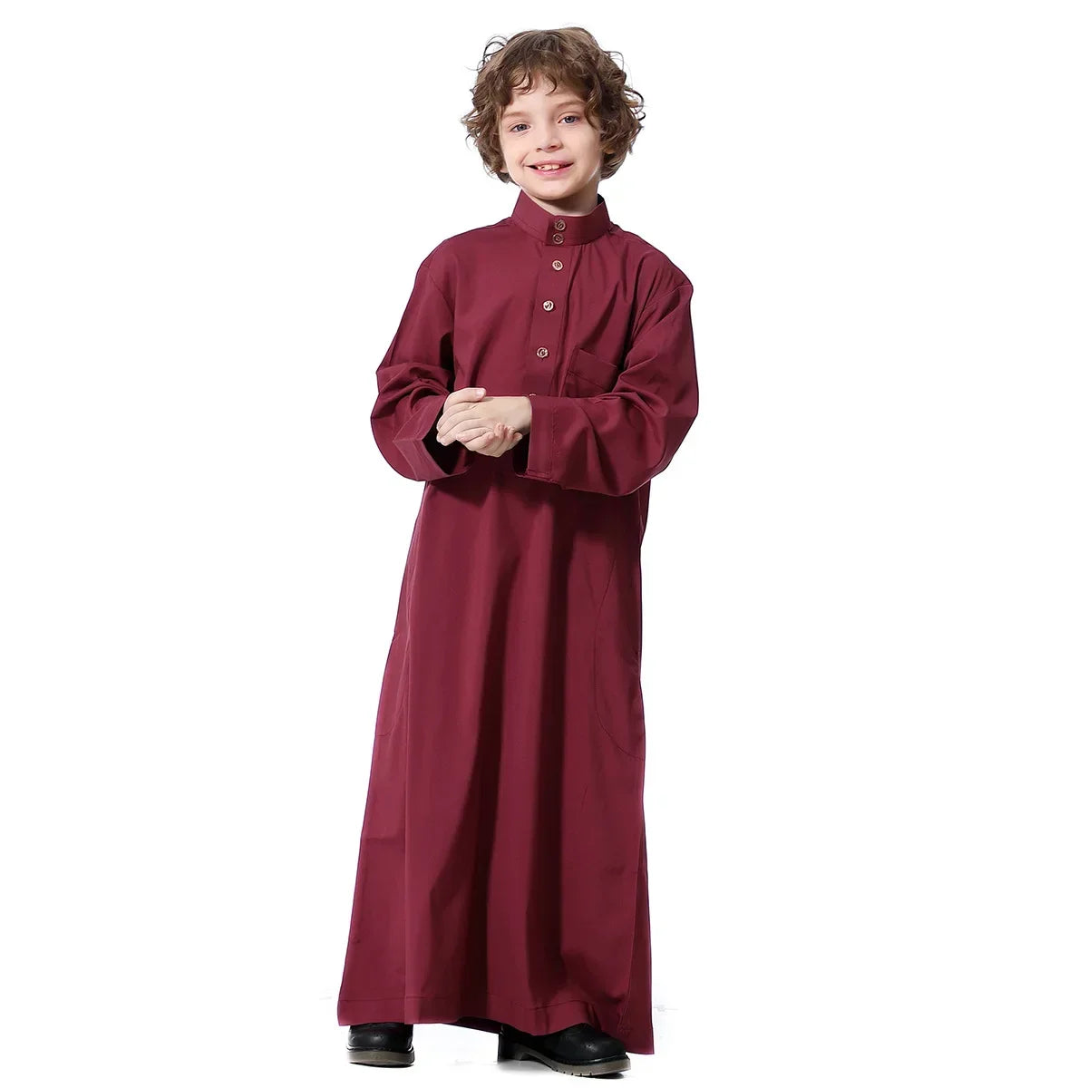 Muslim Saudi Arab Boys Robe Kids Abaya Kaftan Prayer Islam Ramadan Clothing Long Sleeve Thobe Middle East Teenage Dress Dubai
