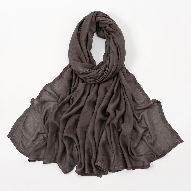 Muslim Hijabs for Women Scarf Thin Plain Shawls Femme Musulman Soft Viscose Rayon Headscarf Islamic Turban Headband 200x85cm