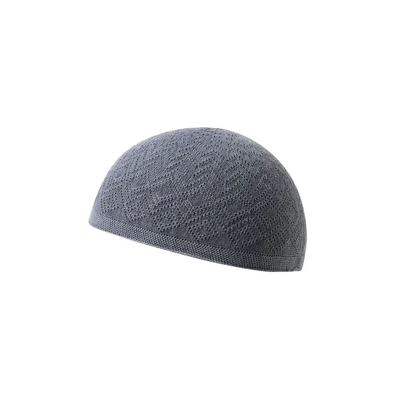 Muslim Men Prayer Hats Unisex Knitted Beanie Wrap Head Cap Islamic Ramadan Jewish India Cap Musulman Arab Men's Kippah Homme Hat