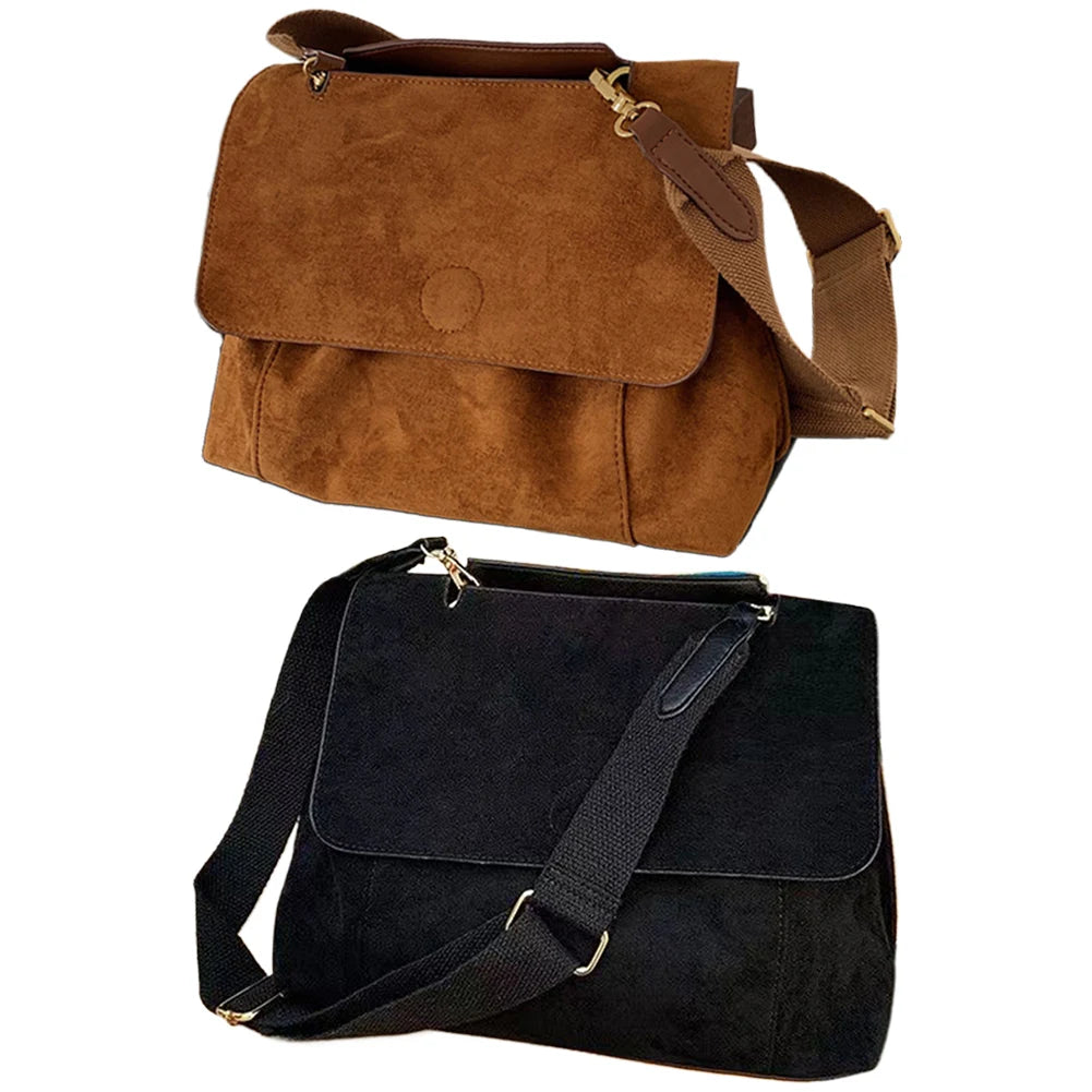 Women Vintage Crossbody Bag PU Leather Daily Shoulder Purse Large Capacity Casual Crossbody Bag Ladies Commute Bag