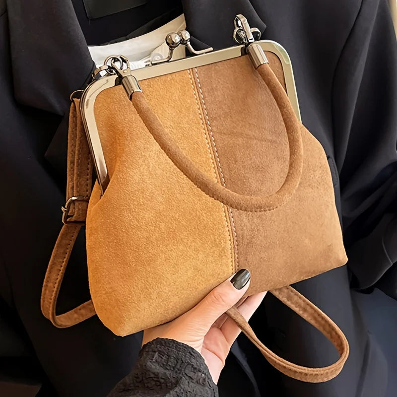 Women'S Soft Synthetic Crossbody with Twist Lock Closure, Compact Makeup & Lipstick Organizer For Travel, Work, Crossbody Purse