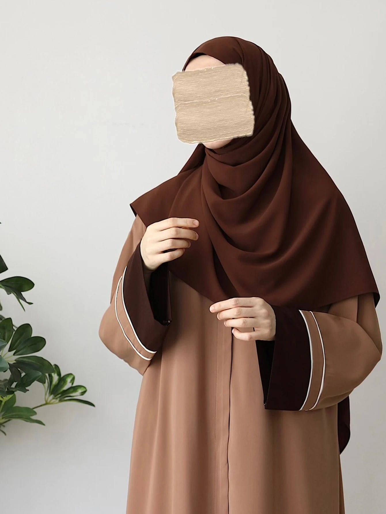 Middle Eastern Muslim Islamic women's patchwork long sleeved loose elegant temperament abaya robe skirt