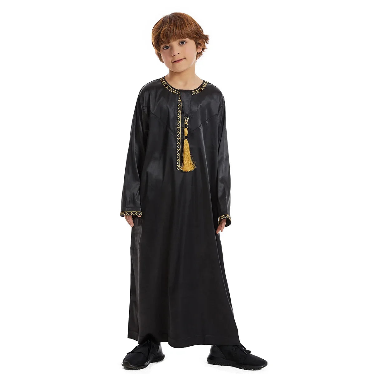 Eid Muslim Children Abaya Ramadan Jubba Prayer Thobe Boy Kids Abayas Islam Long Robe Gown Kaftan Dubai Arab Tassel Dishdasha