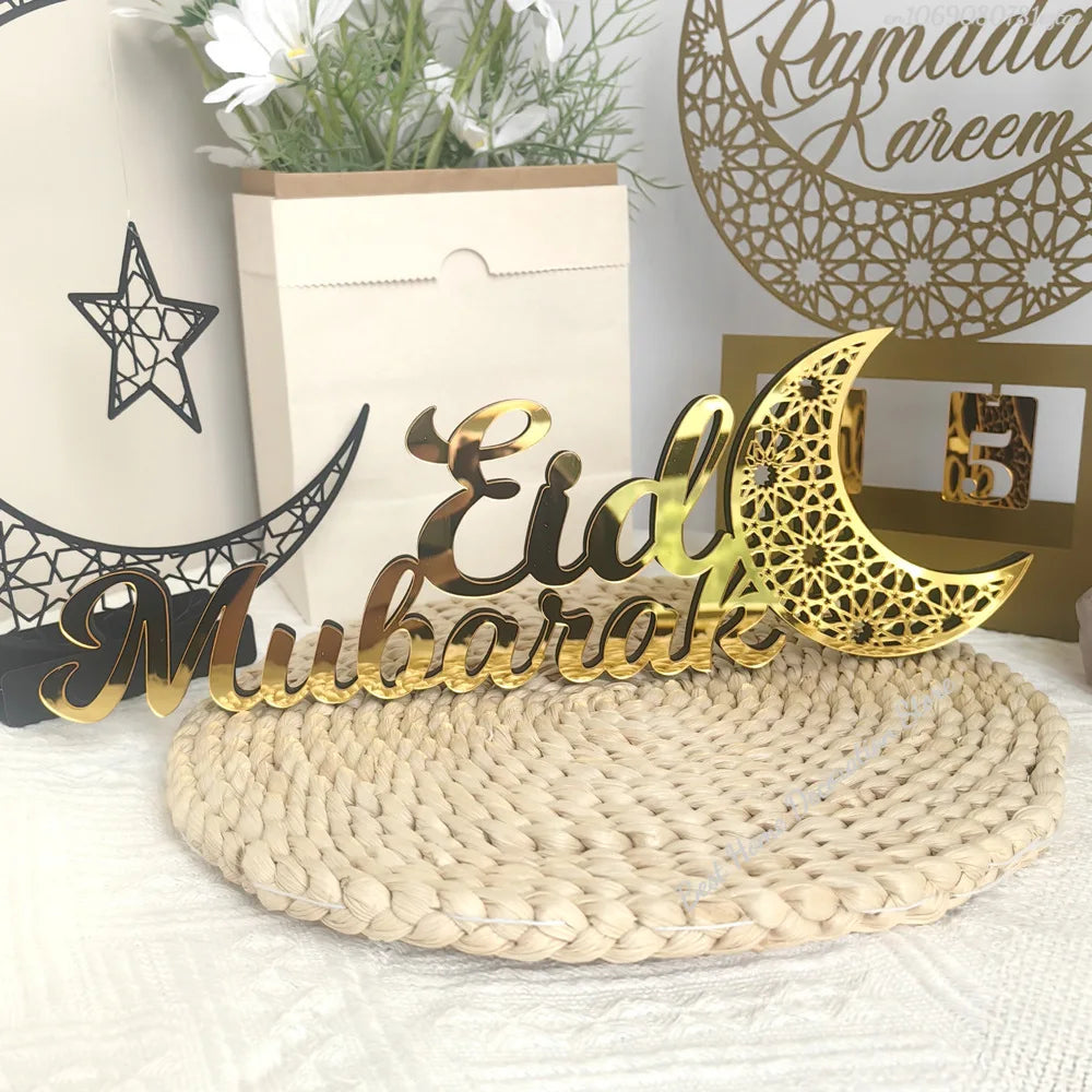 Ramadan Bismillah Acrylic Wooden Ornament Eid Mubarak Home Decoration Islamic Muslim Party Supplies Alhamdulillah Mashallah 2025