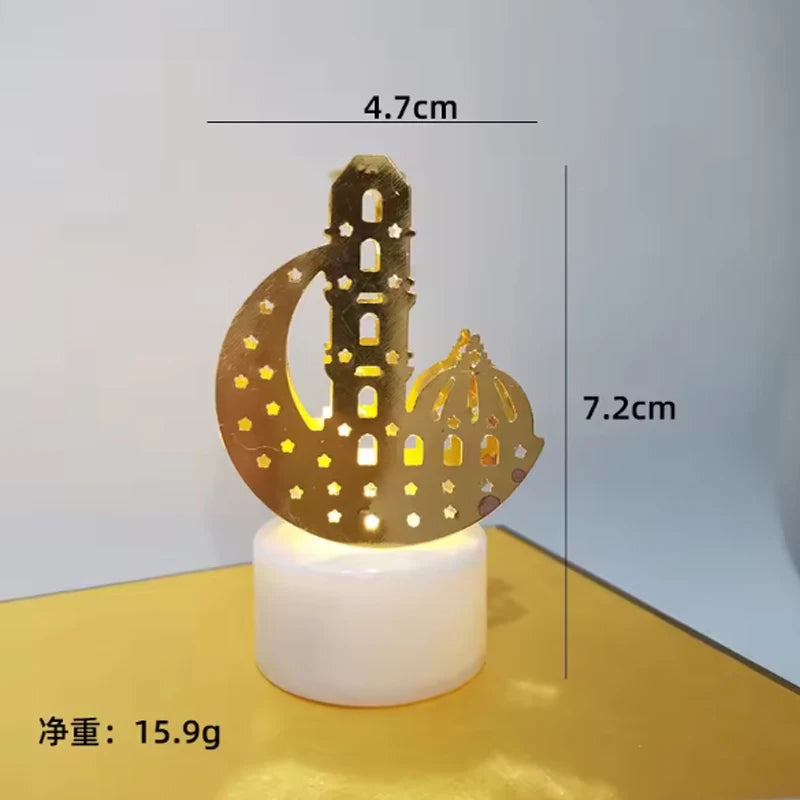 LED Moon Star Castle Lights Eid Mubarak Electronic candle light Islam Muslim Festival Party Eid al-Fitr home Ramadan Decoration