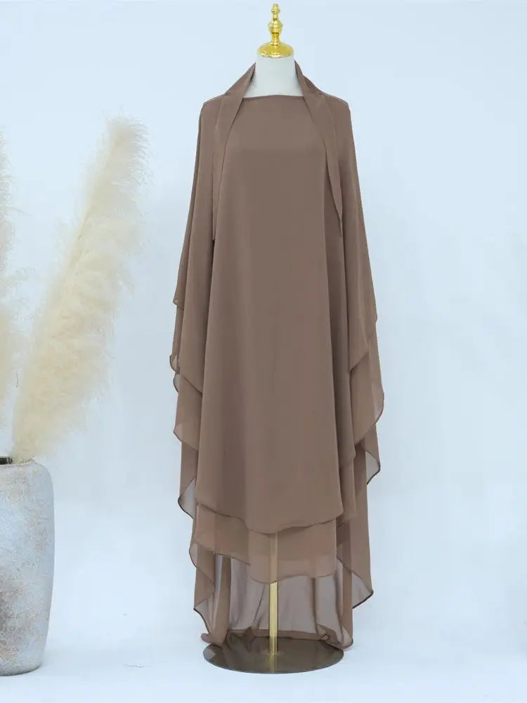 Ramadan Eid Dubai Chiffon Niqab Maxi Khimar Abaya Damen Islam Muslim Hijab Dress Abayas For Women Kebaya Hijabs Femme Musulmane