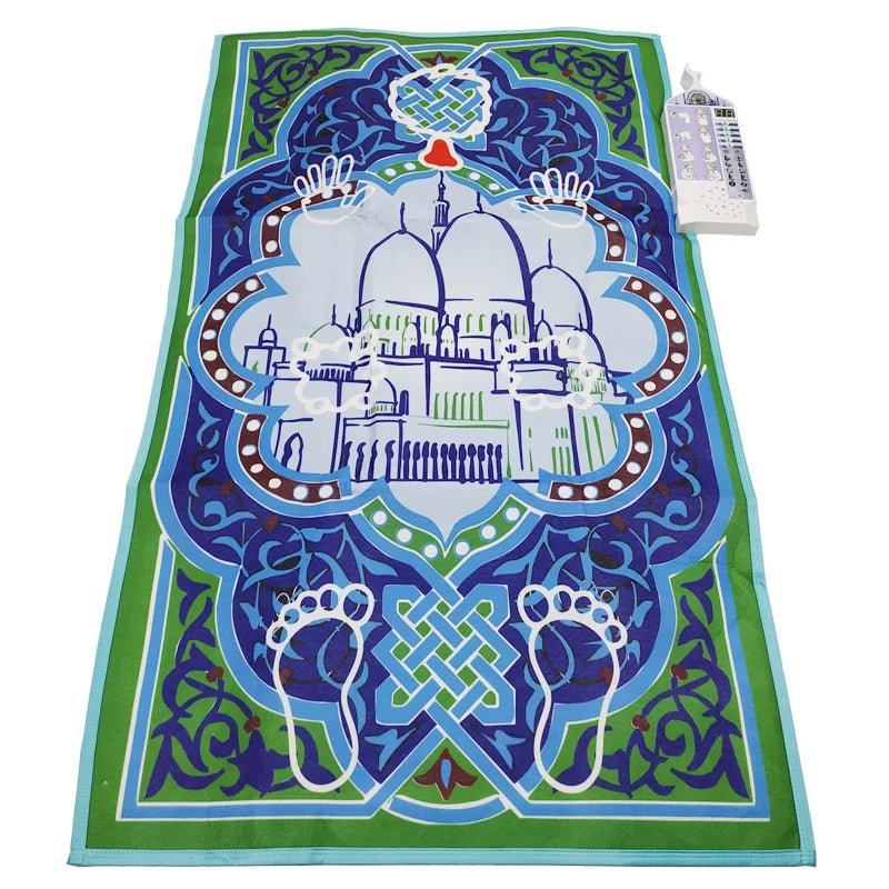 Talking Prayer Mat Educational Interactive Rug Salah Muslim Kids Gift Islam Electronic Worship Blanket Compass Islamic Carpet