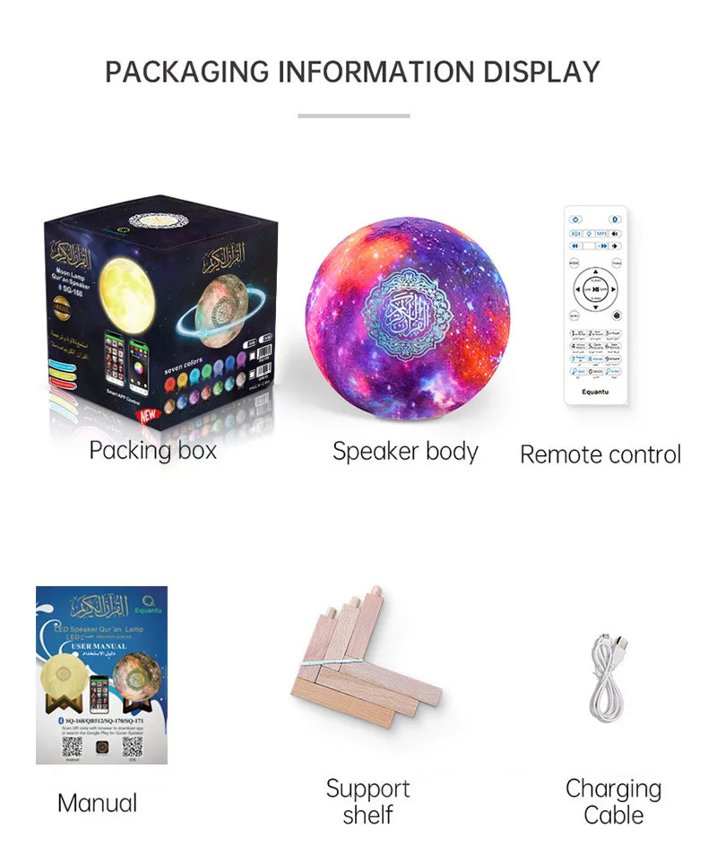 Quran Azan Muslim Koran Bright Bluetooth Speaker Portable Night Light Holy Lamp Sound Box Music Wireless Caixa De Som Bocina Mp3