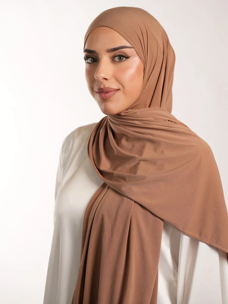 New Premium Jersey Line Hijab Bicolor Hijabs for Women Scarf Medina Silk Hijab Muslim Fashion Turban Femme Head Wrap for Women