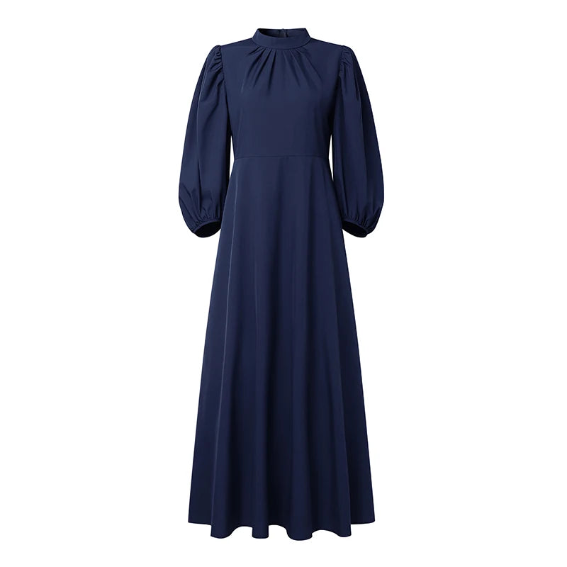 Dress Abaya High Waist Pleated Party Dress Dubai Robe Turkey Kaftan Vestido