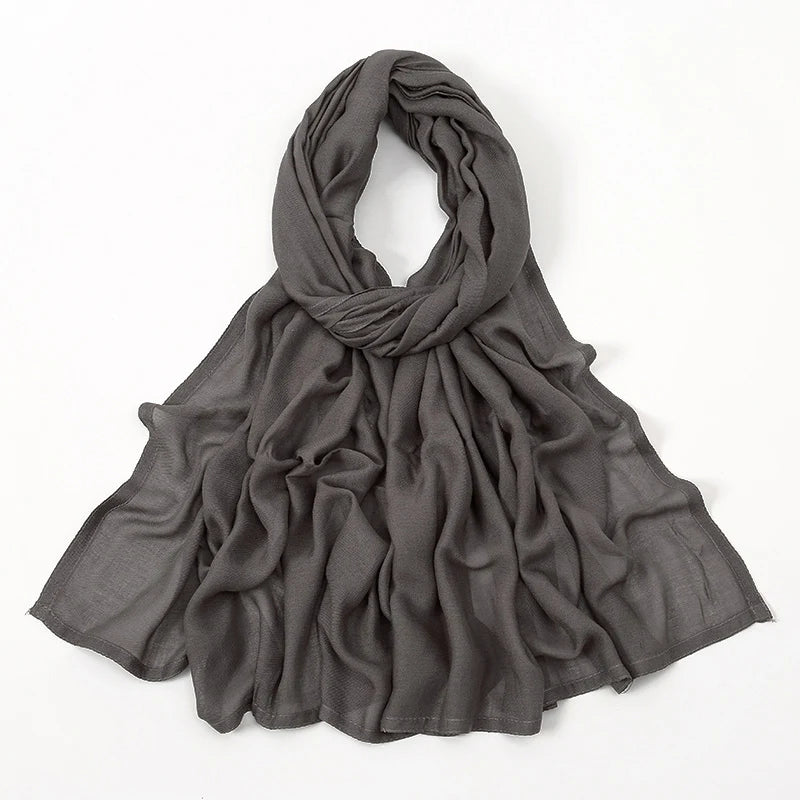 Muslim Hijabs for Women Scarf Thin Plain Shawls Femme Musulman Soft Viscose Rayon Headscarf Islamic Turban Headband 200x85cm
