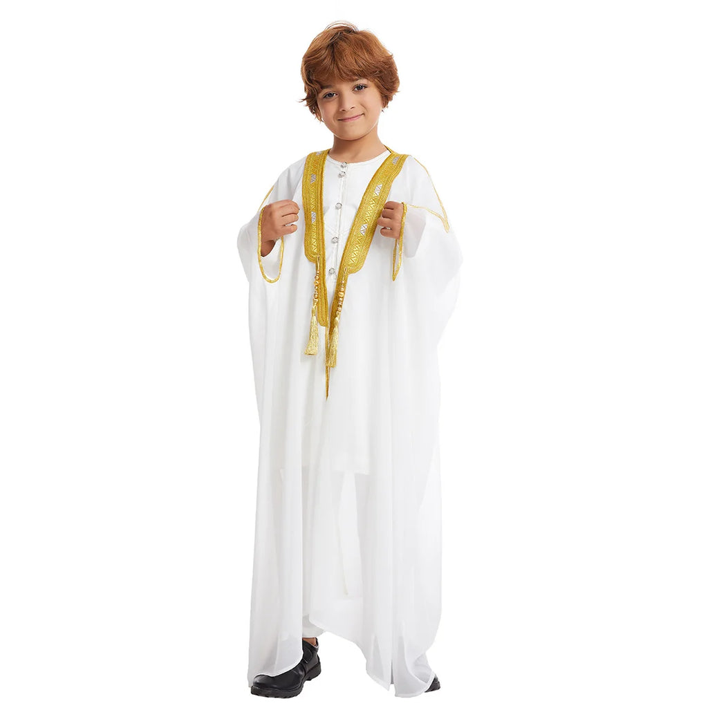 Eid Muslim Boys Jubba Thobe Children Open Abaya Prayer Kaftan Ramadan Morocco Jubba Modest Islamic Dubai Saudi Abayas Thobe