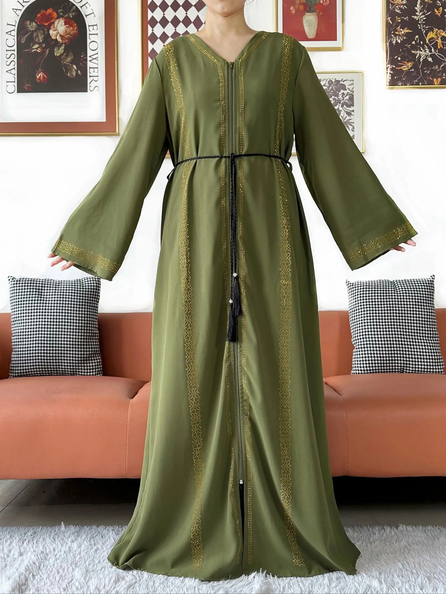 New Elegant Women Abaya Long Sleeve Chiffon Loose Open Abaya Muslim Islamic Clothing Cardigan Style Muslim Fashion Dresses
