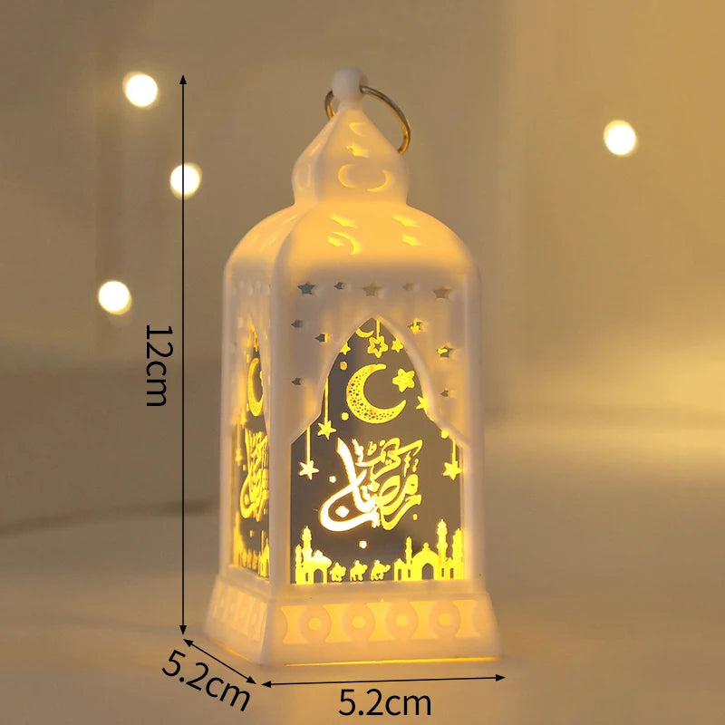 Creative Eid Mubarak Candle Lamp Ramadan Crescent Moon and Star Night Light Islamic Muslim Party Decor Eid Party Supplies