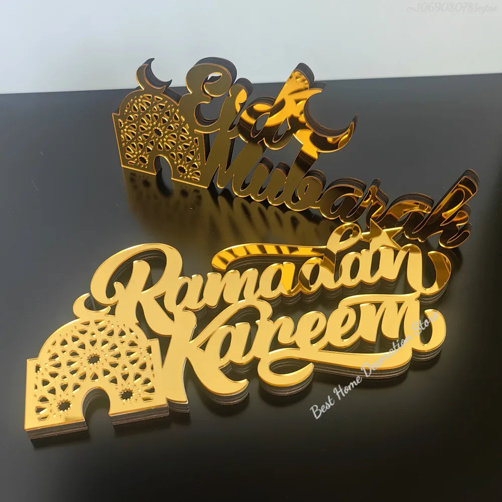 Ramadan Bismillah Acrylic Wooden Ornament Eid Mubarak Home Decoration Islamic Muslim Party Supplies Alhamdulillah Mashallah 2025