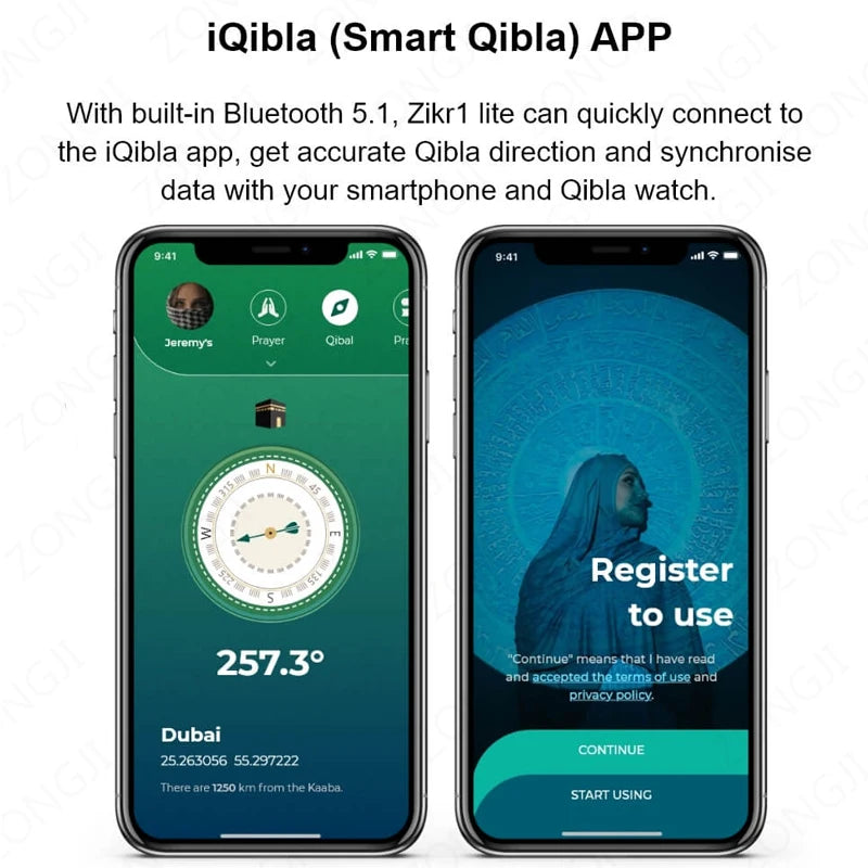 IQibla Smart Zikr Ring Praise Tasbih Tally Electronic Digital Counter for Muslims Prayer Time Vibration Reminder Waterproof