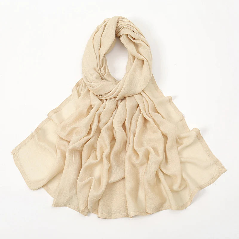 Muslim Hijabs for Women Scarf Thin Plain Shawls Femme Musulman Soft Viscose Rayon Headscarf Islamic Turban Headband 200x85cm