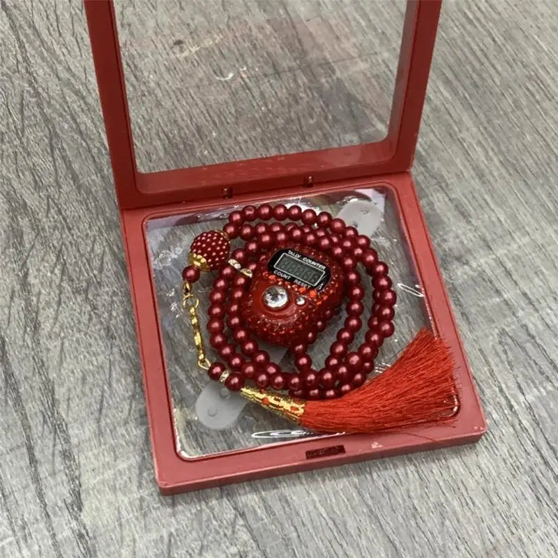 Y3NE 99-Prayer Tasbih Beads Rosary Beads with Counter Tasbih Prayer Beads Wrap Bracelets Necklace Eid Prayer Beads for Adult