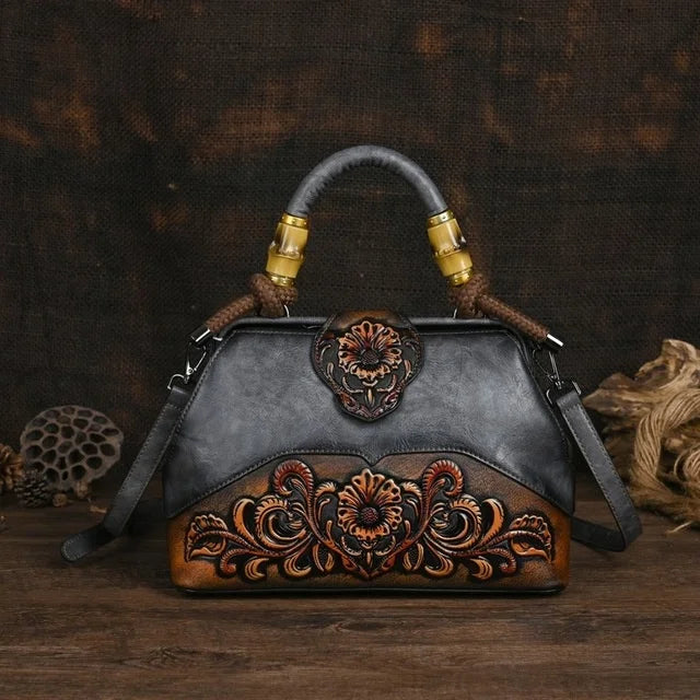 Luxury Handbags For Women Leather Shoulder Bags 2025 New Vintage Carved Ladies Hand Bags Designer Luxury Bag