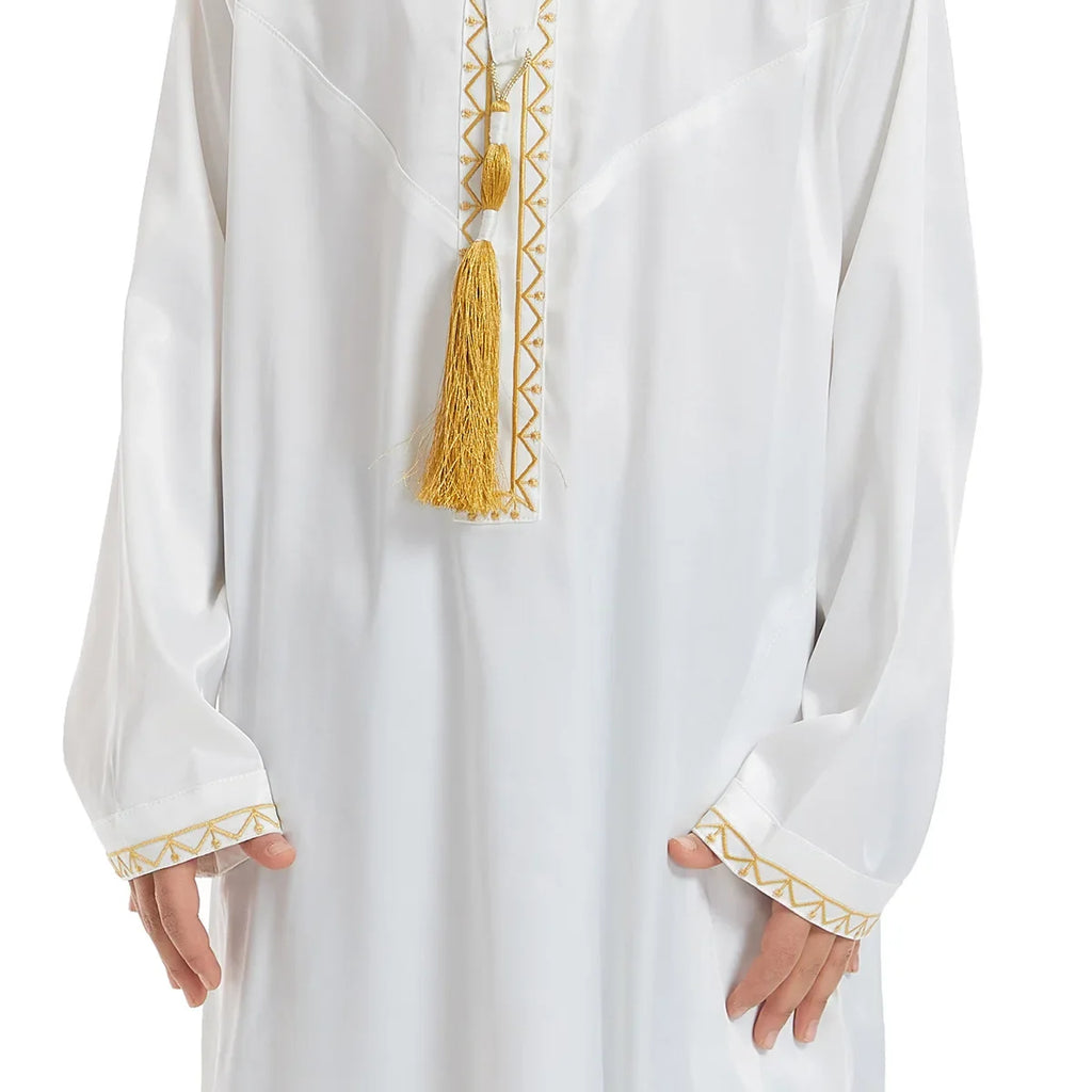 Eid Muslim Children Abaya Ramadan Jubba Prayer Thobe Boy Kids Abayas Islam Long Robe Gown Kaftan Dubai Arab Tassel Dishdasha