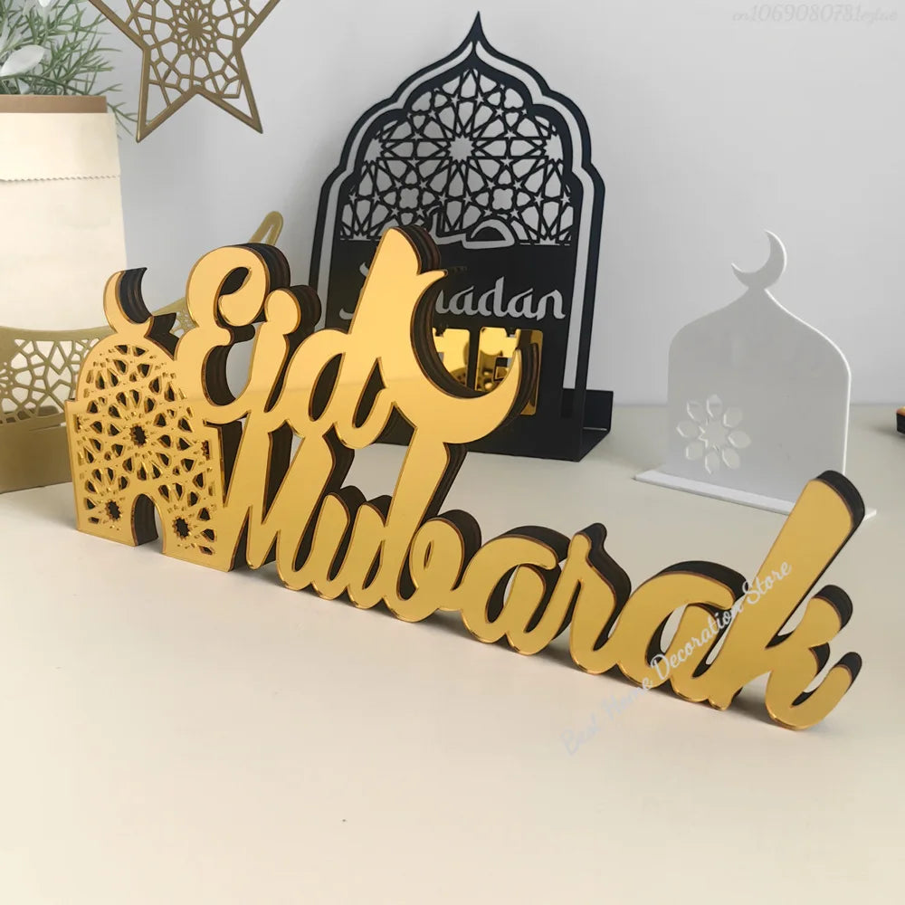 Ramadan Bismillah Acrylic Wooden Ornament Eid Mubarak Home Decoration Islamic Muslim Party Supplies Alhamdulillah Mashallah 2025
