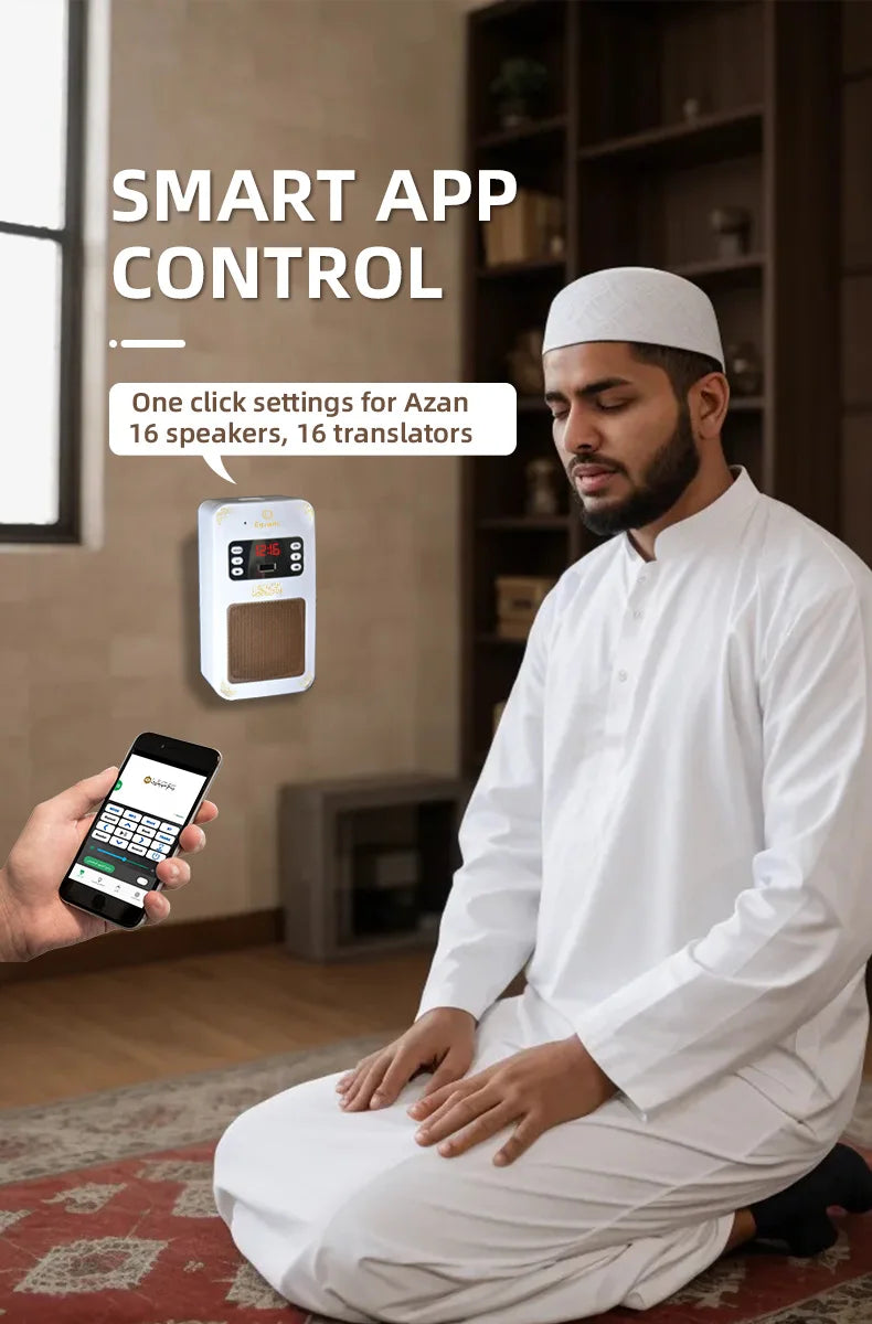 Azan Quran Muslim Koran Bright Bluetooth Speaker Portable Night Light Holy Lamp Wall Plug Clock Sound Wireless Home Caixa De Som