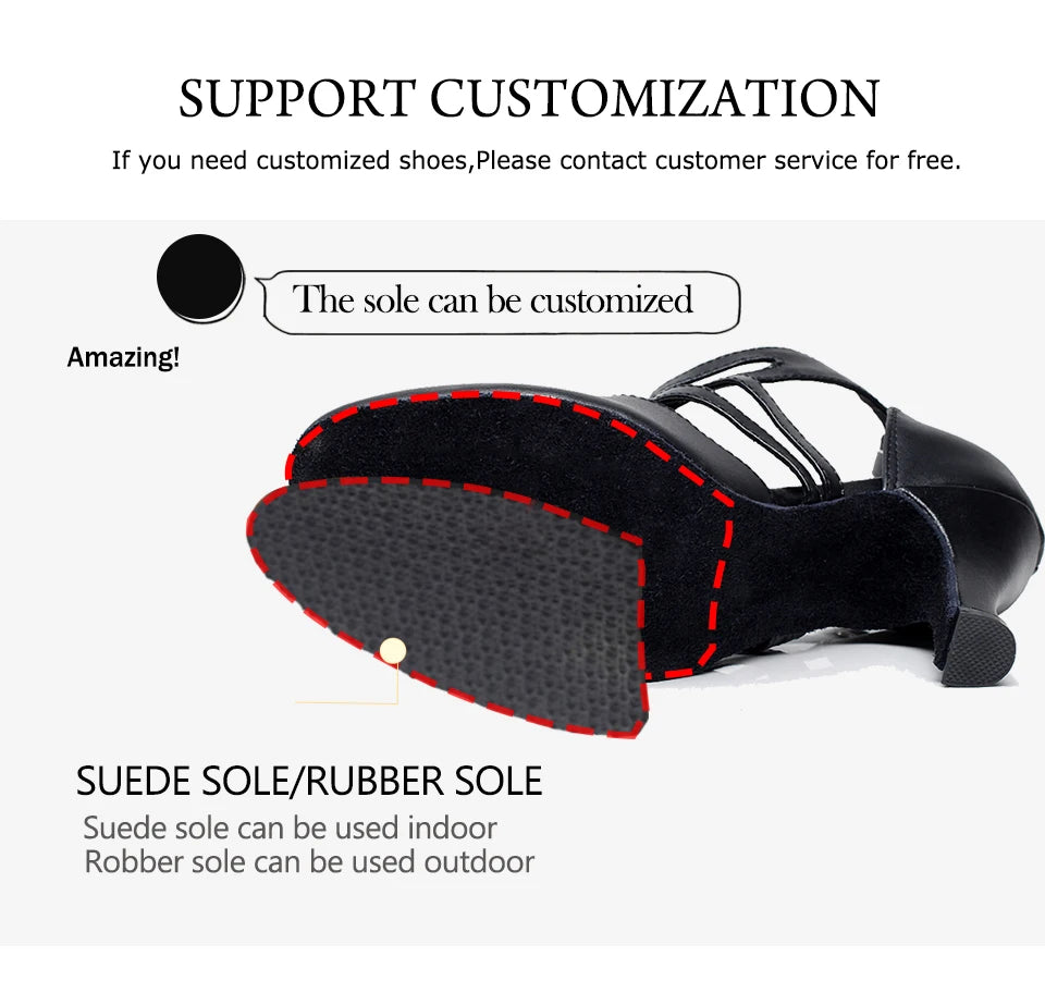 Dance Shoes For Women Ballroom Tango Rhinestones Dancing Shoes High Heels Black/Silver/Gold Women's Wedding Shoes