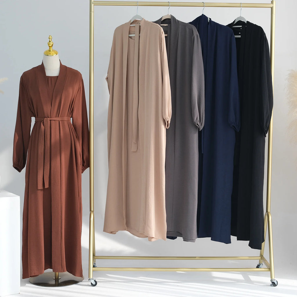 New Muslim Sets for Women Ramadan Prayer Dress Modest Dresses Eid Dubai Abaya Female Islam Clothing Elegant Party Clothes