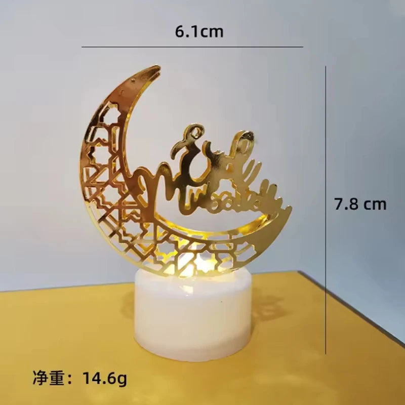 LED Moon Star Castle Lights Eid Mubarak Electronic candle light Islam Muslim Festival Party Eid al-Fitr home Ramadan Decoration