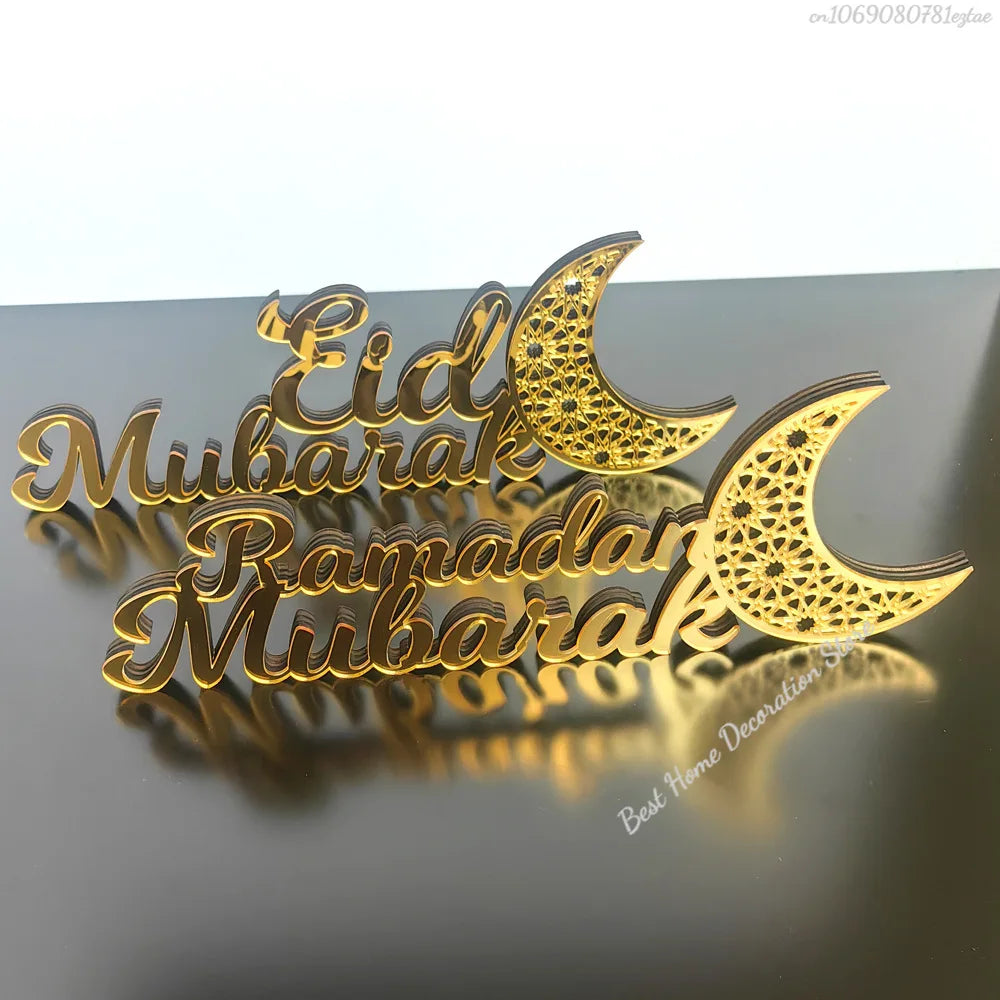 Ramadan Bismillah Acrylic Wooden Ornament Eid Mubarak Home Decoration Islamic Muslim Party Supplies Alhamdulillah Mashallah 2025