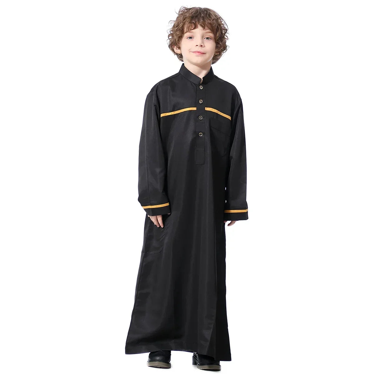 Muslim Saudi Arab Boys Robe Kids Abaya Kaftan Prayer Islam Ramadan Clothing Long Sleeve Thobe Middle East Teenage Dress Dubai