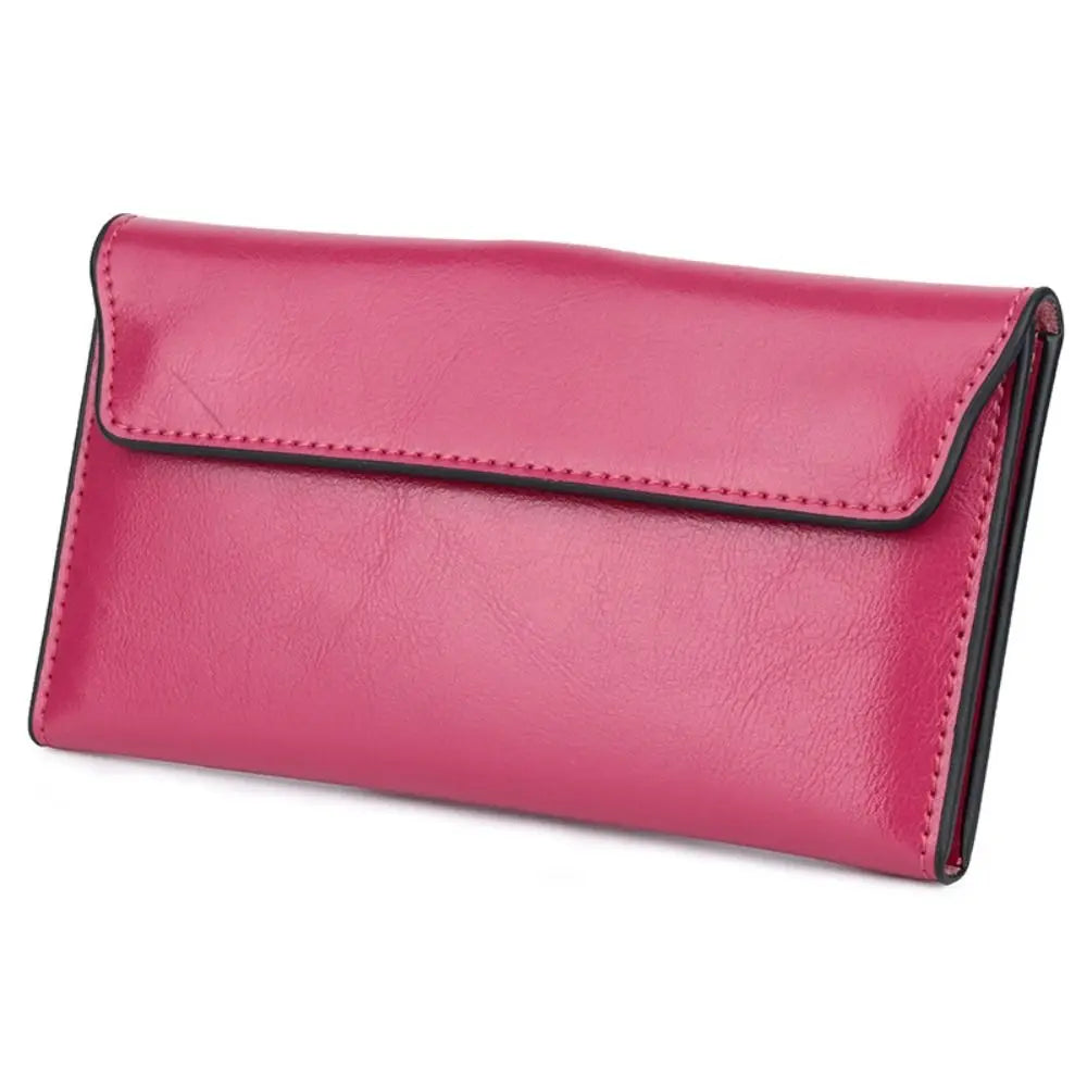 Slim Genuine Leather Women Long Wallet Large Capacity Female Coin Purse Portable Clutch Bag Cowhide Wallet for Women