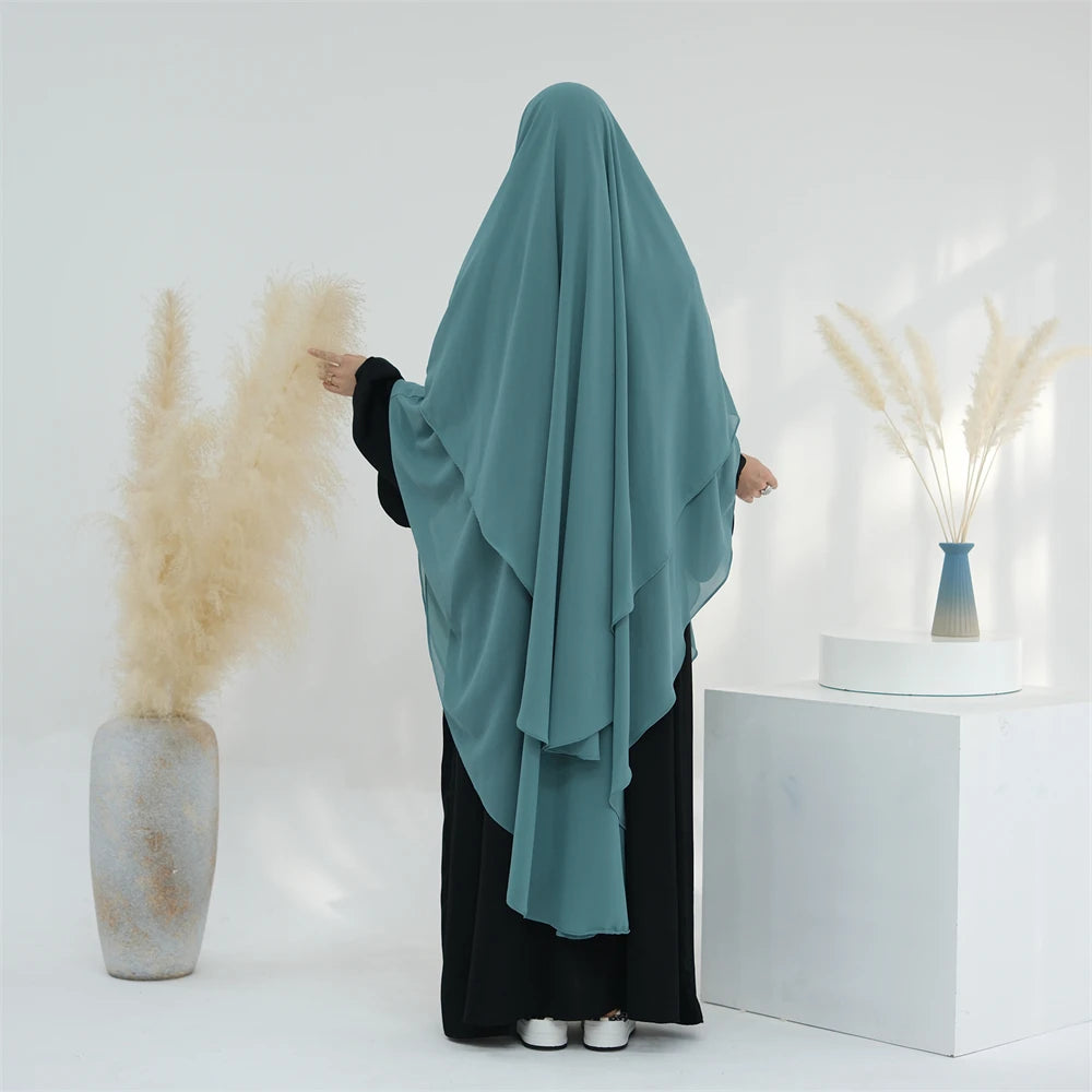 Ramadan Eid Dubai Chiffon Niqab Maxi Khimar Abaya Damen Islam Muslim Hijab Dress Abayas For Women Kebaya Hijabs Femme Musulmane