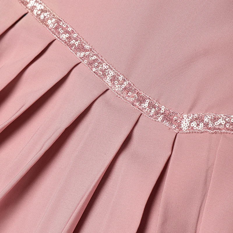 Dress Elegant Women Maxi Dresses Fashion Long Lantern Sleeve Robe Pleated Sundress IsIamic Clothing